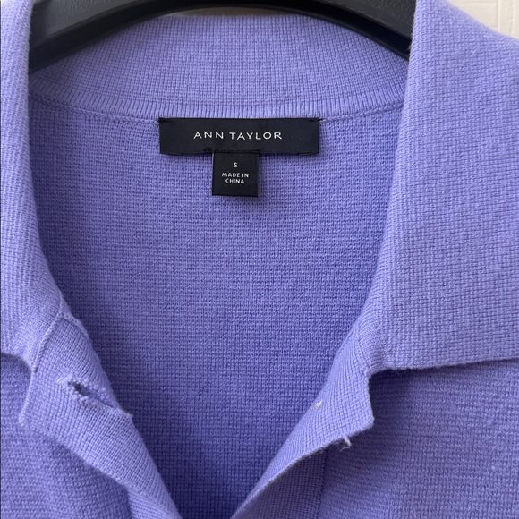 Ann Taylor Lilac Collared Knit Cardigan - Picture 2 of 4